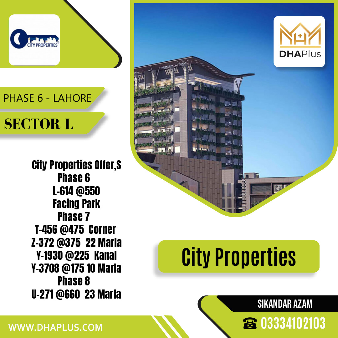 1 Kanal Residential Plot for Sale in Sector L -  Phase 6, Lahore - (DP-40238)