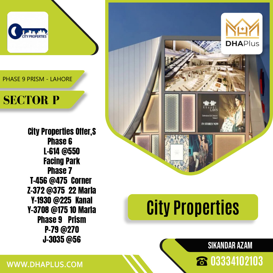 1 Kanal Residential Plot for Sale in Sector P -  Phase 9 Prism, Lahore - (DP-40240)