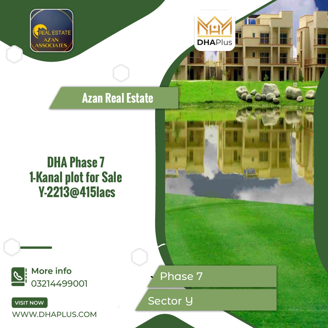 1 Kanal Residential Plot for Sale in Sector Y - Phase 7, Lahore - (DP-40281)