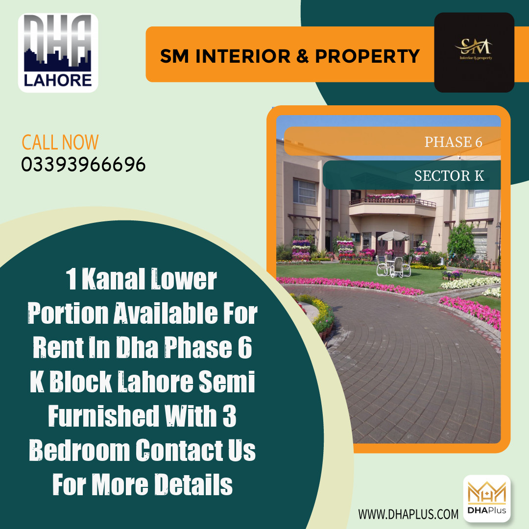 1 Kanal Residential Portion for Rent in Sector K -  Phase 6, Lahore - (DP-40292)