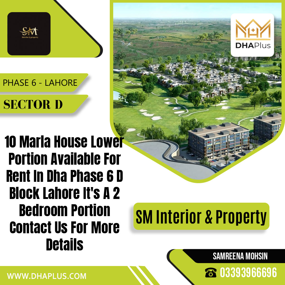 10 Marla Residential Portion for Rent in Sector D -  Phase 6, Lahore - (DP-40295)
