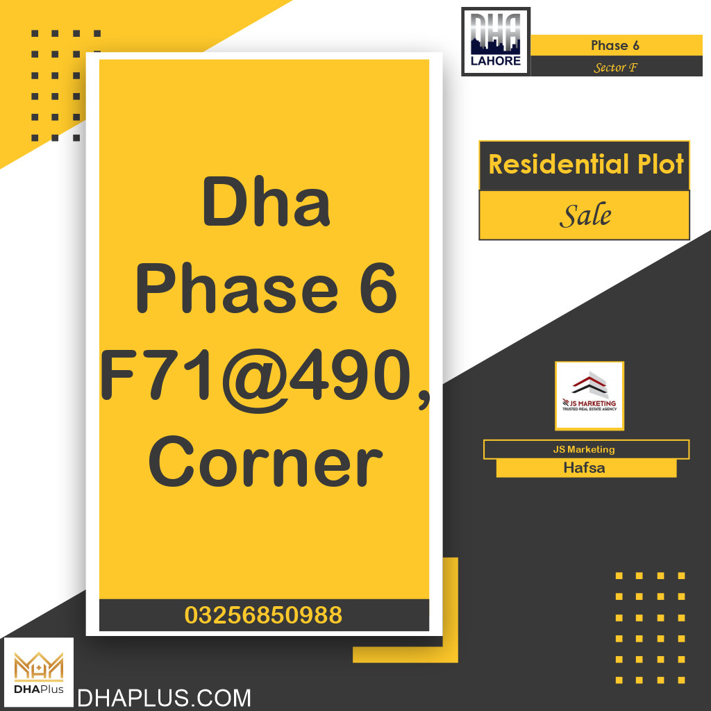 1 Kanal Residential Plot for Sale in Sector F -  Phase 6, Lahore - (DP-40298)