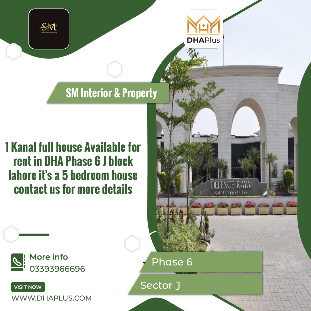 1 Kanal Residential House for Rent in Sector J -  Phase 6, Lahore - (DP-40300)