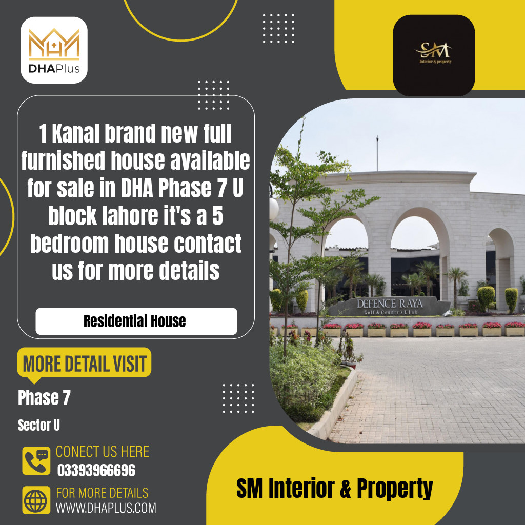 1 Kanal Residential House for Sale in Sector U -  Phase 7, Lahore - (DP-40307)