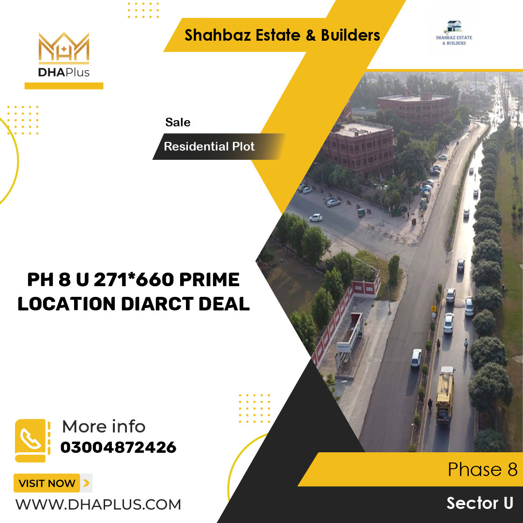 1 Kanal Residential Plot for Sale in Sector U - Phase 8, Lahore - (DP-40323)