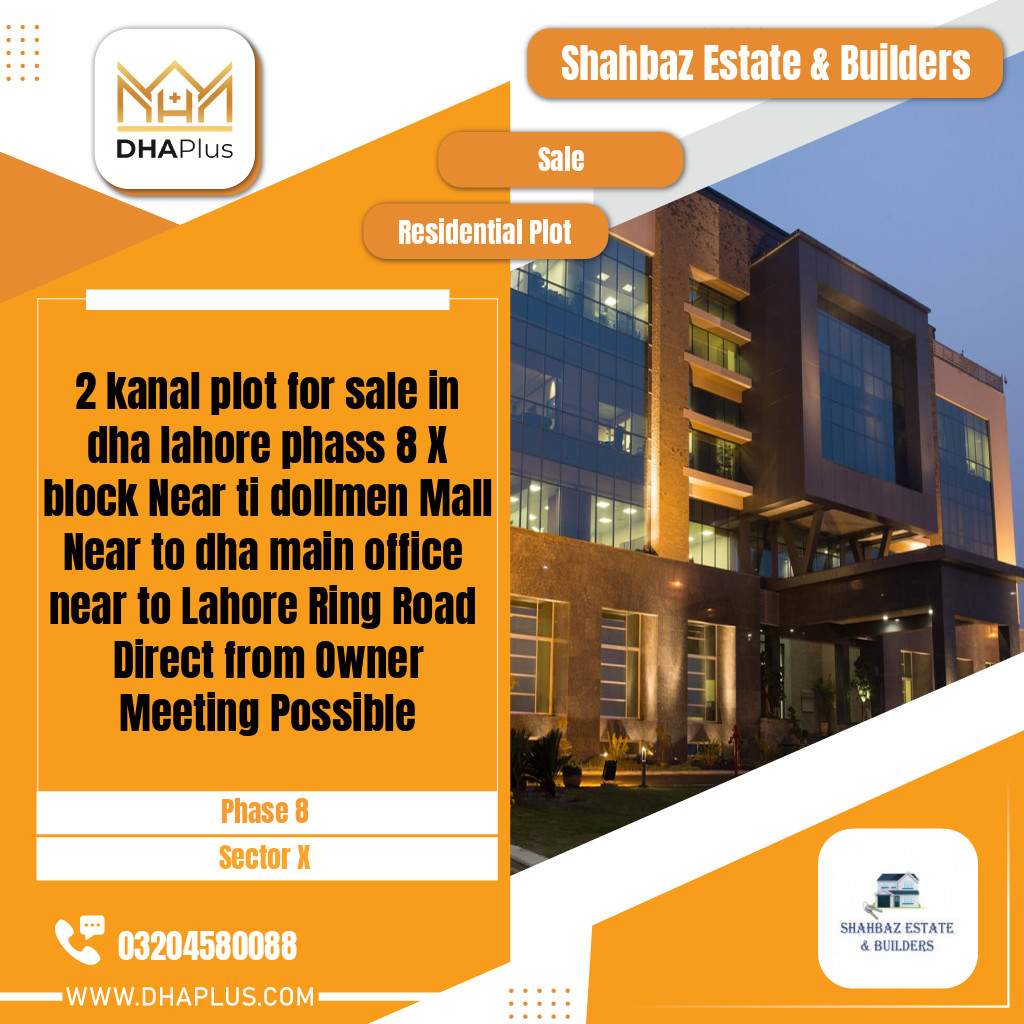 2 Kanal Residential Plot for Sale in Sector X -  Phase 8, Lahore - (DP-40406)