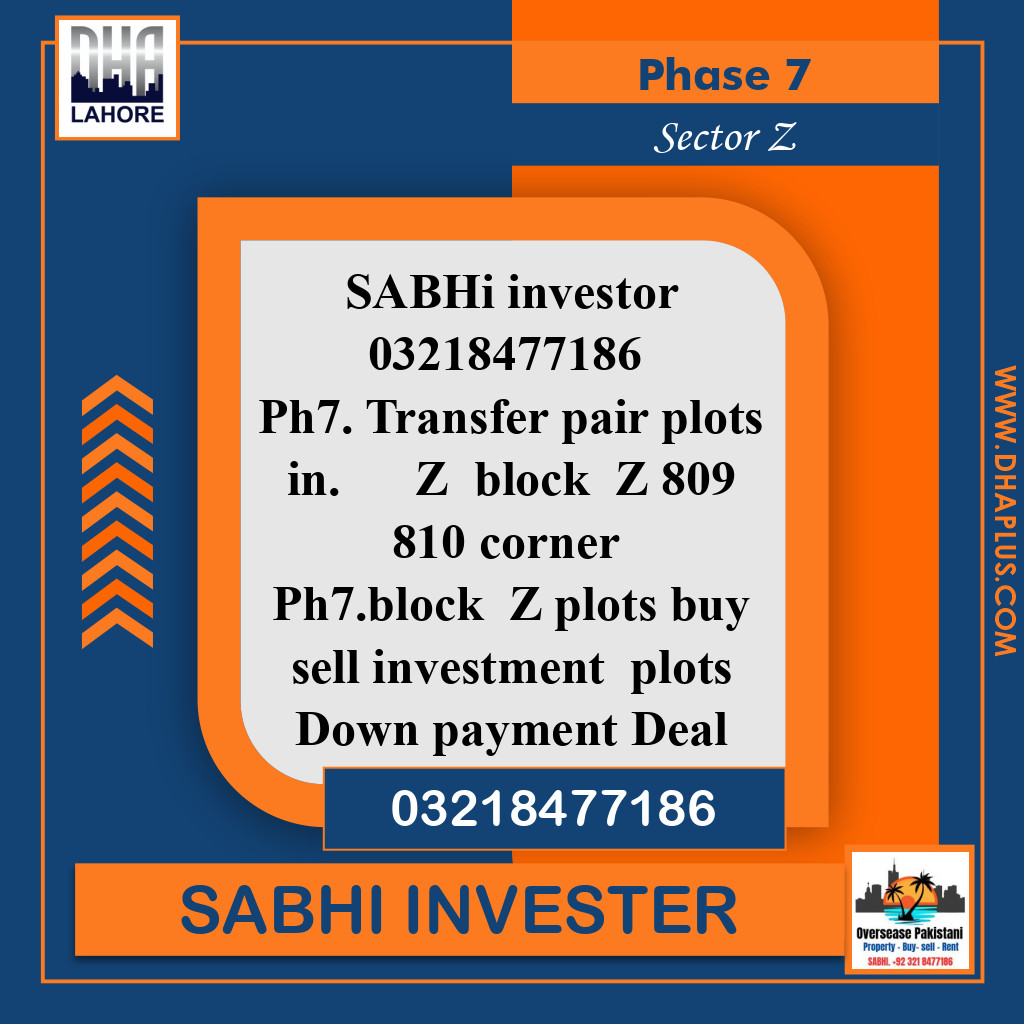 1 Kanal Residential Plot for Sale in Sector Z -  Phase 7, Lahore - (DP-40407)