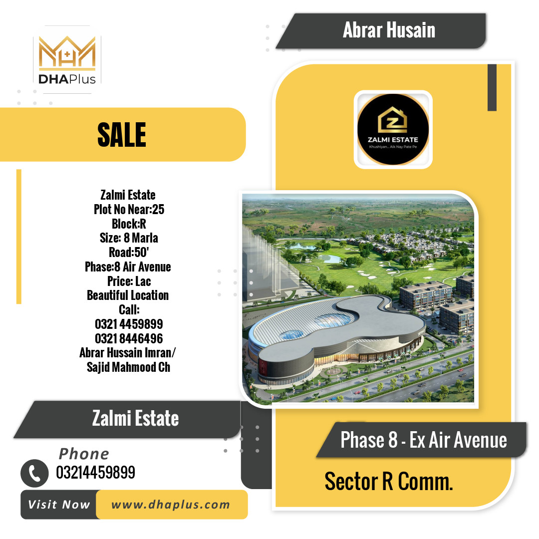 8 Marla Commercial Plot for Sale in Sector R Commercial -  Phase 8 - Ex Air Avenue, Lahore - (DP-40416)