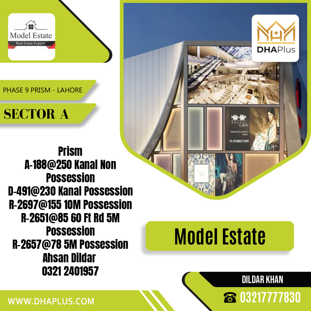 1 Kanal Residential Plot for Sale in Sector A - Phase 9 Prism, Lahore - (DP-40423)