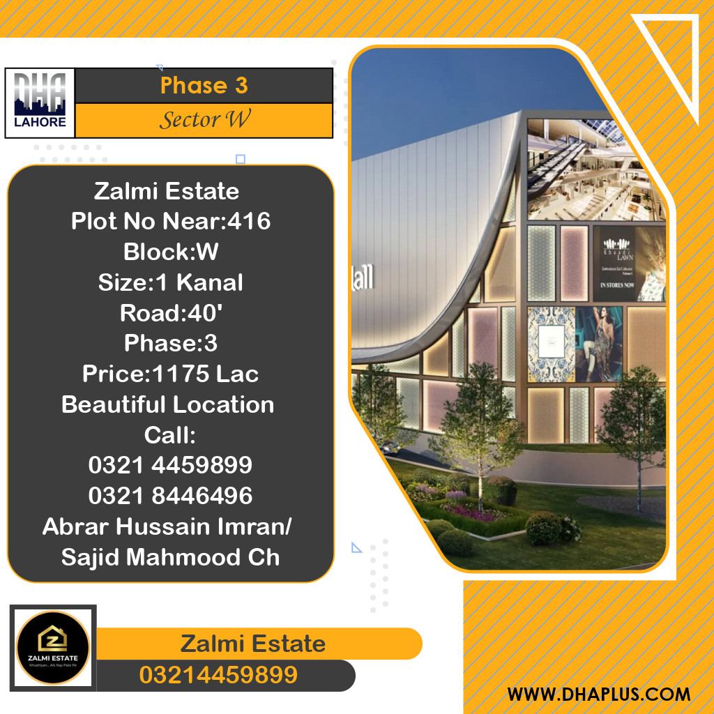 2 Kanal Residential Plot for Sale in Sector W -  Phase 3, Lahore - (DP-40438)