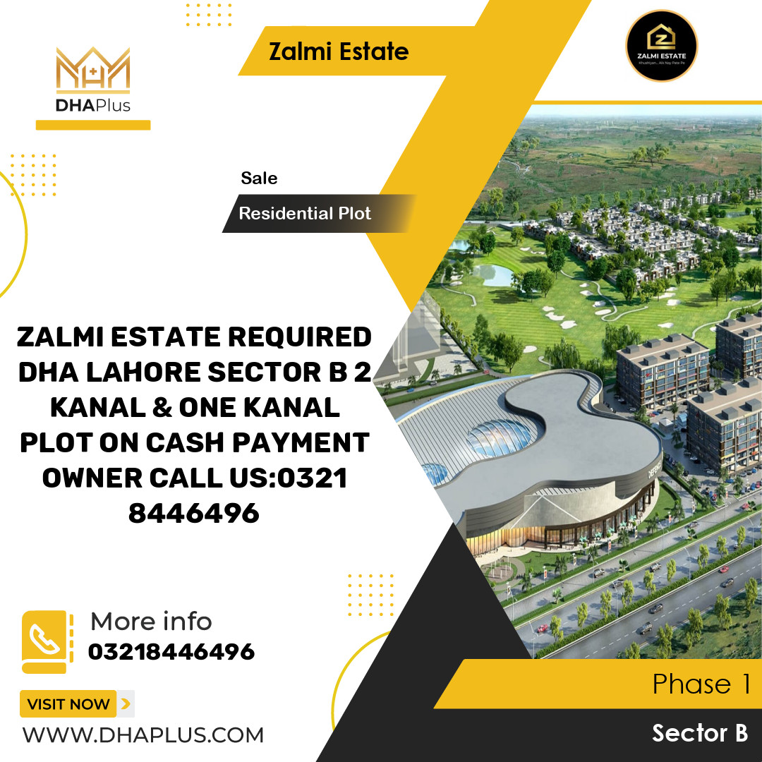 2 Kanal Residential Plot for Sale in Sector B -  Phase 1, Lahore - (DP-40445)
