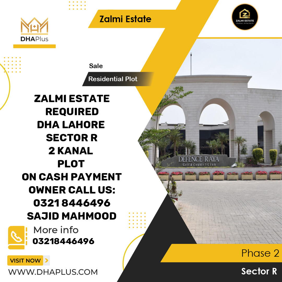 2 Kanal Residential Plot for Sale in Sector R -  Phase 2, Lahore - (DP-40456)