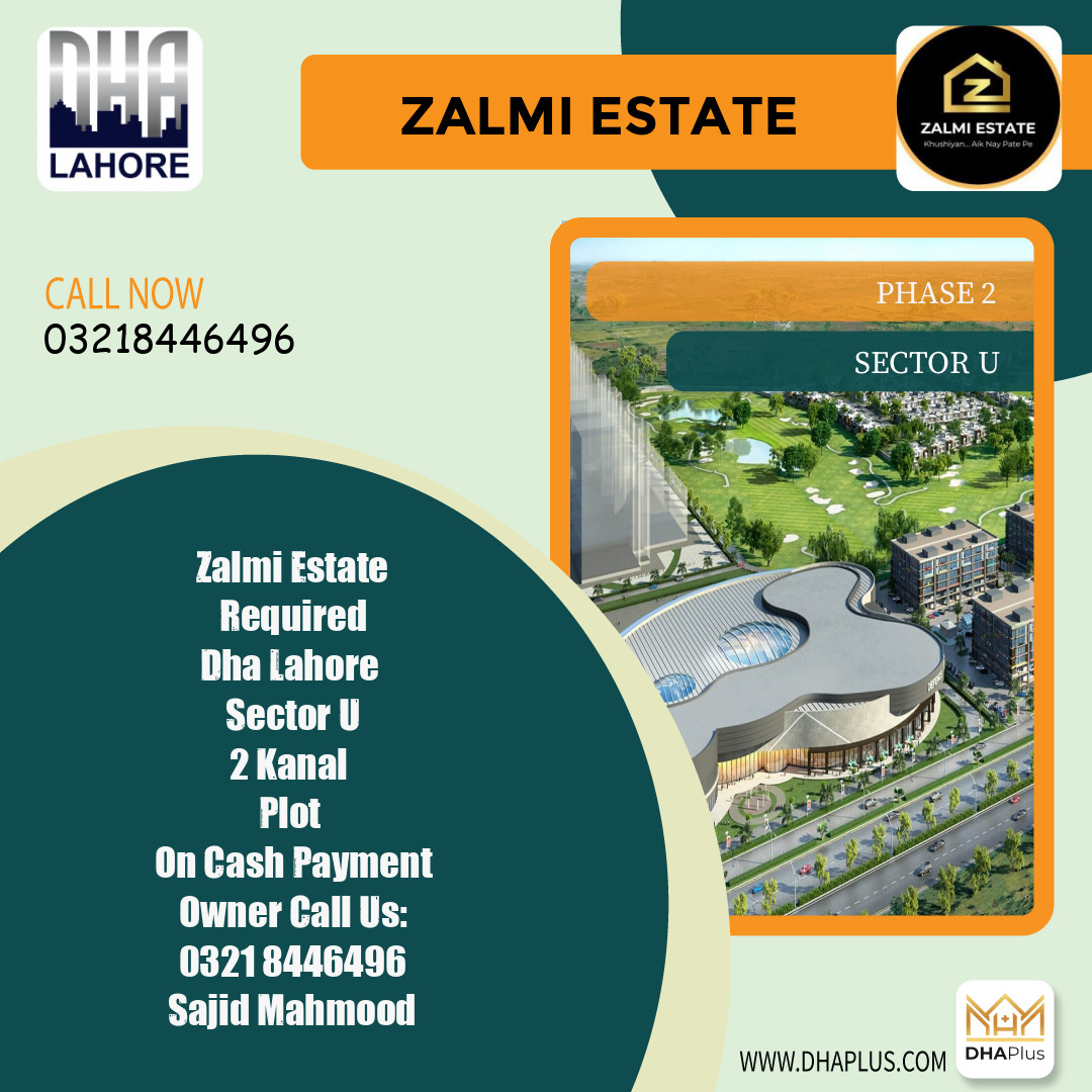 2 Kanal Residential Plot for Sale in Sector U -  Phase 2, Lahore - (DP-40459)