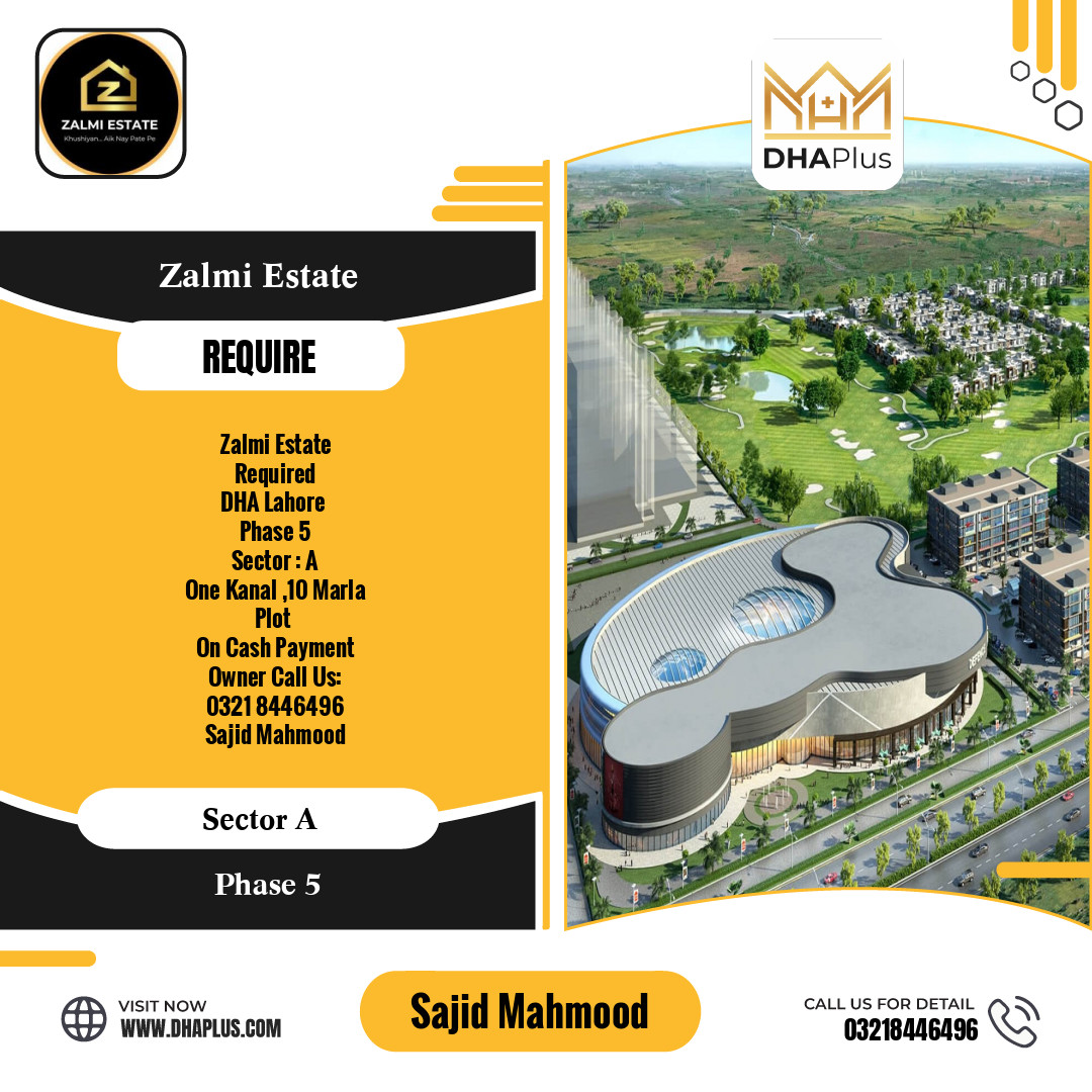 1 Kanal Required Residential Plot in Sector A -  Phase 5, Lahore - (DP-40477)