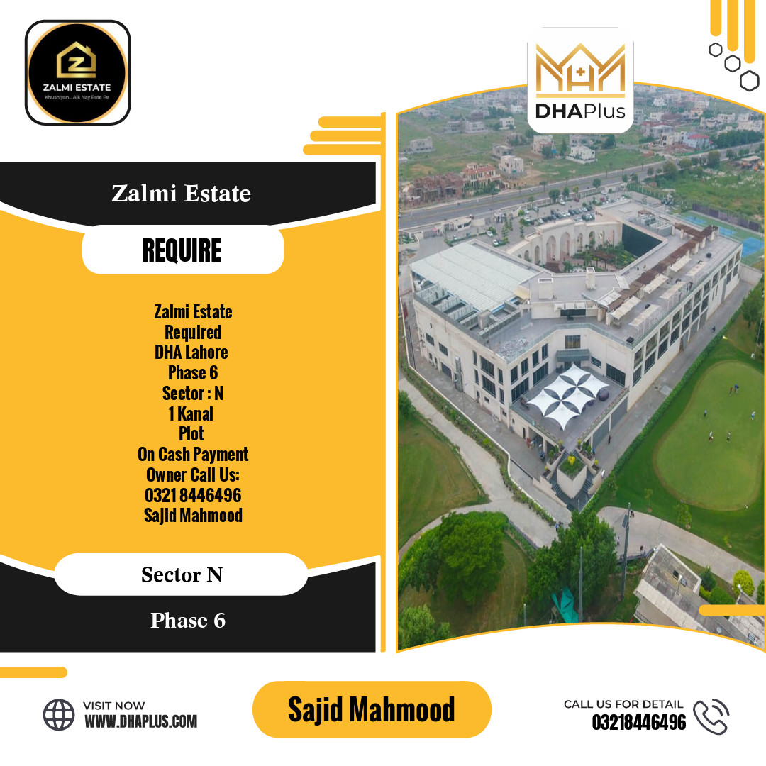 1 Kanal Required Residential Plot in Sector N -  Phase 6, Lahore - (DP-40503)