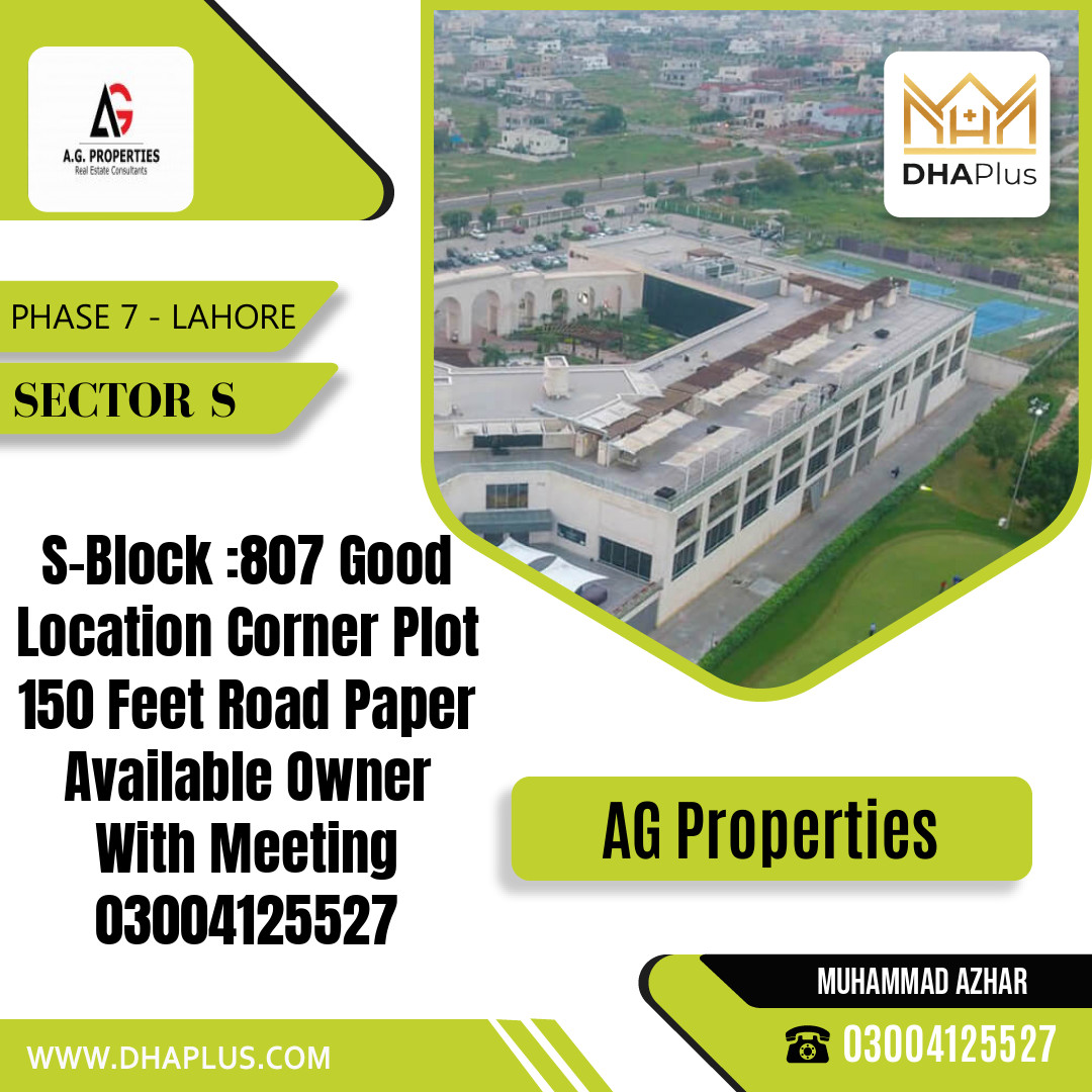 22 Marla Residential Plot for Sale in Sector S -  Phase 7, Lahore - (DP-40511)