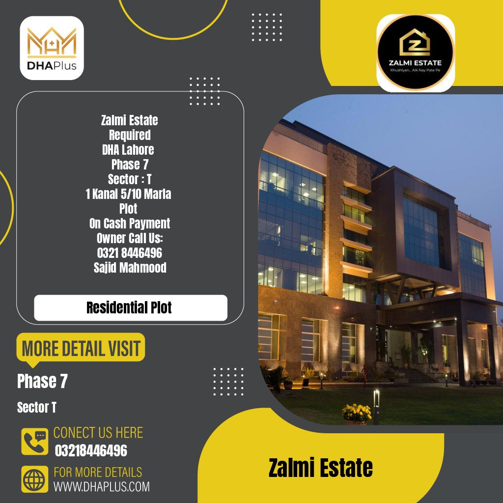 20 Marla Required Residential Plot in Sector T -  Phase 7, Lahore - (DP-40524)