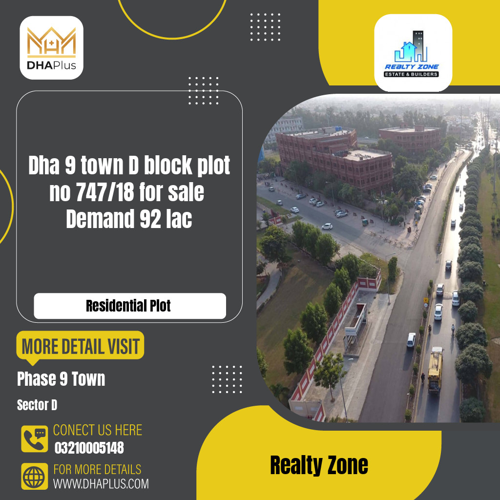 5 Marla Residential Plot for Sale in Sector D -  Phase 9 Town, Lahore - (DP-40541)