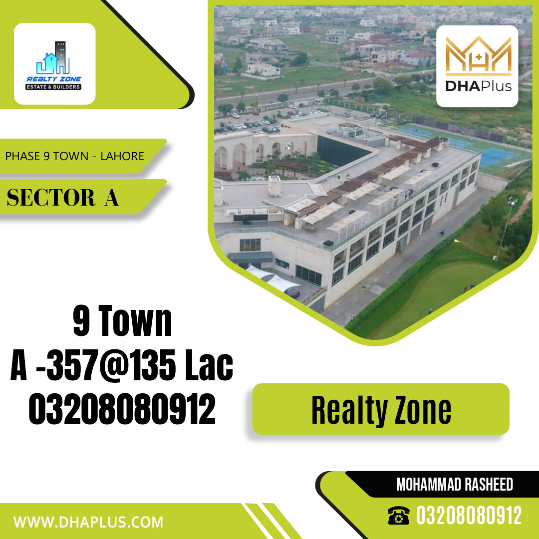 5 Marla Residential Plot for Sale in Sector A -  Phase 9 Town, Lahore - (DP-40545)