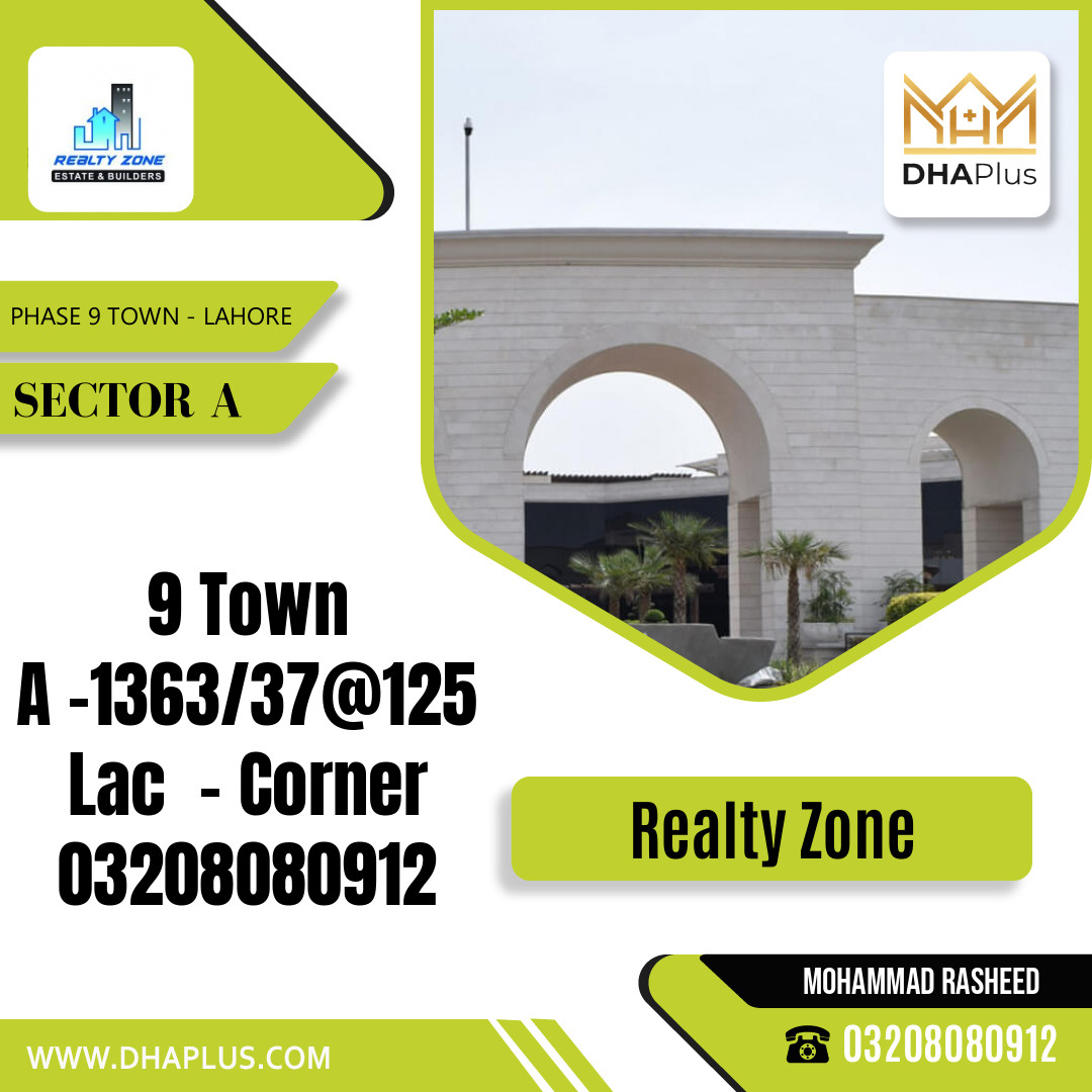 5 Marla Residential Plot for Sale in Sector A -  Phase 9 Town, Lahore - (DP-40549)