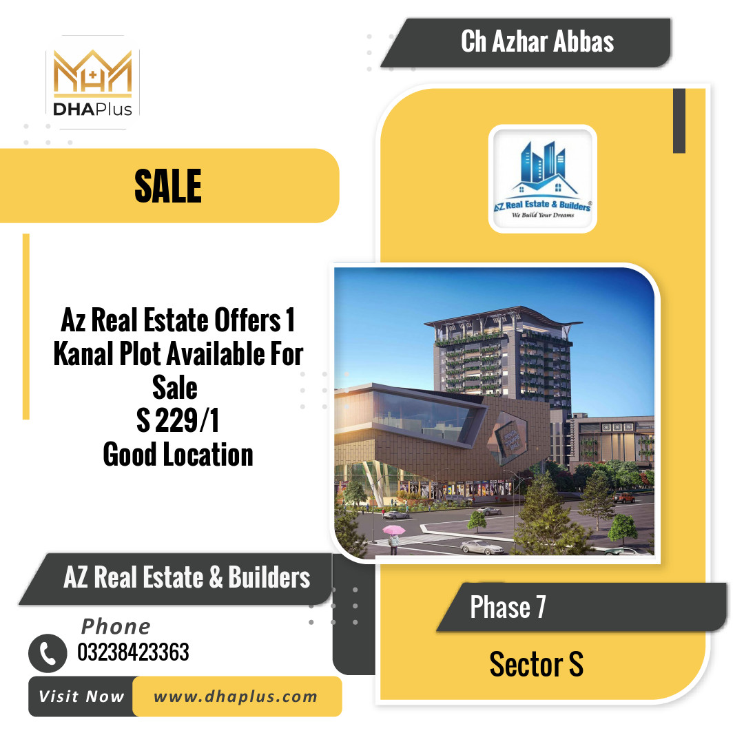 1 Kanal Residential Plot for Sale in Sector S -  Phase 7, Lahore - (DP-40570)