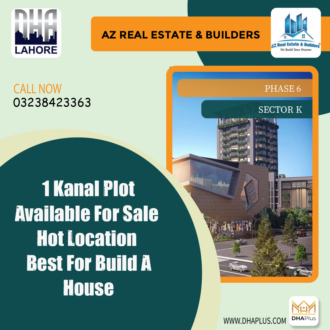 1 Kanal Residential Plot for Sale in Sector K -  Phase 6, Lahore - (DP-40579)