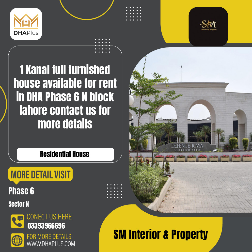 1 Kanal Residential House for Rent in Sector N -  Phase 6, Lahore - (DP-40606)