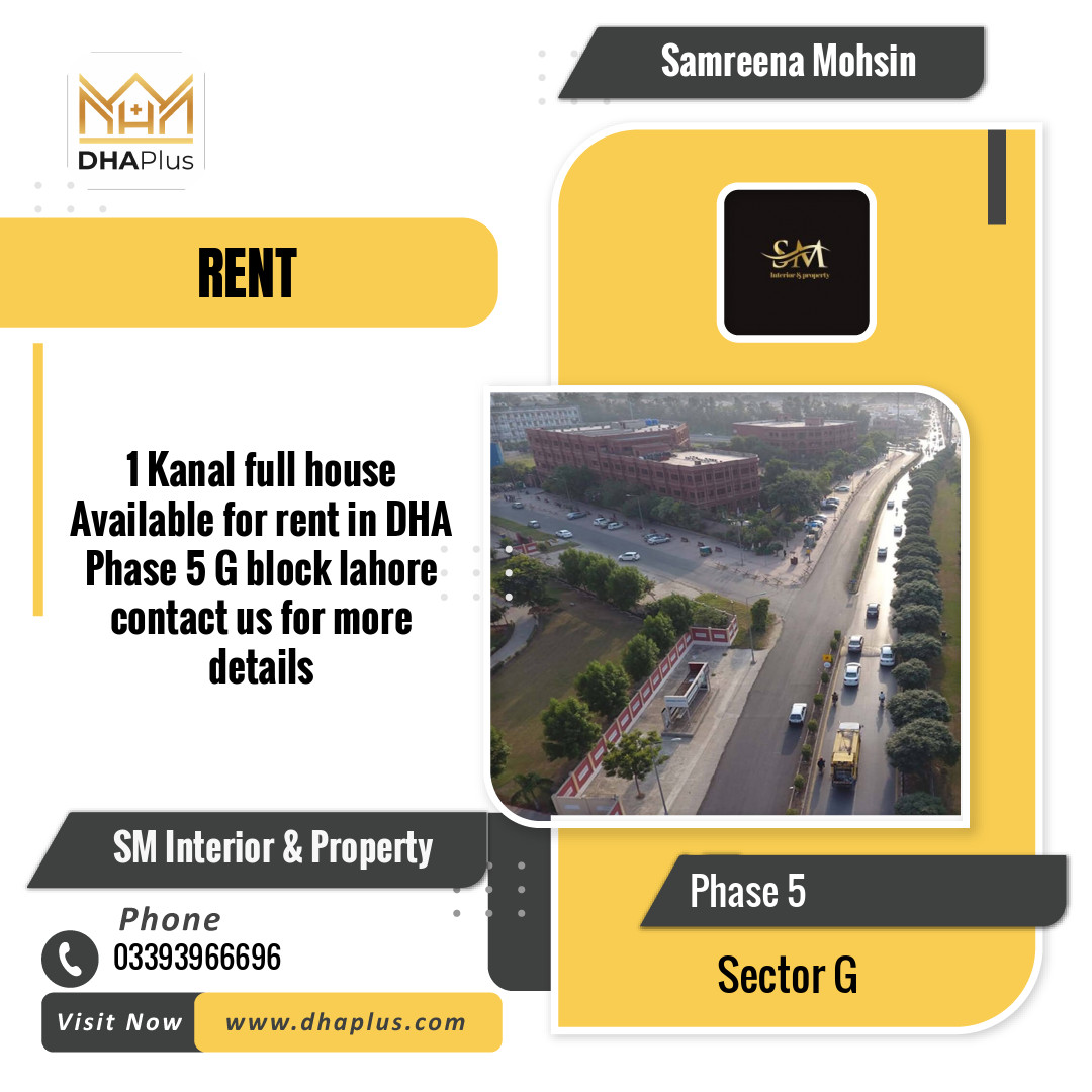 1 Kanal Residential House for Rent in Sector G -  Phase 5, Lahore - (DP-40607)