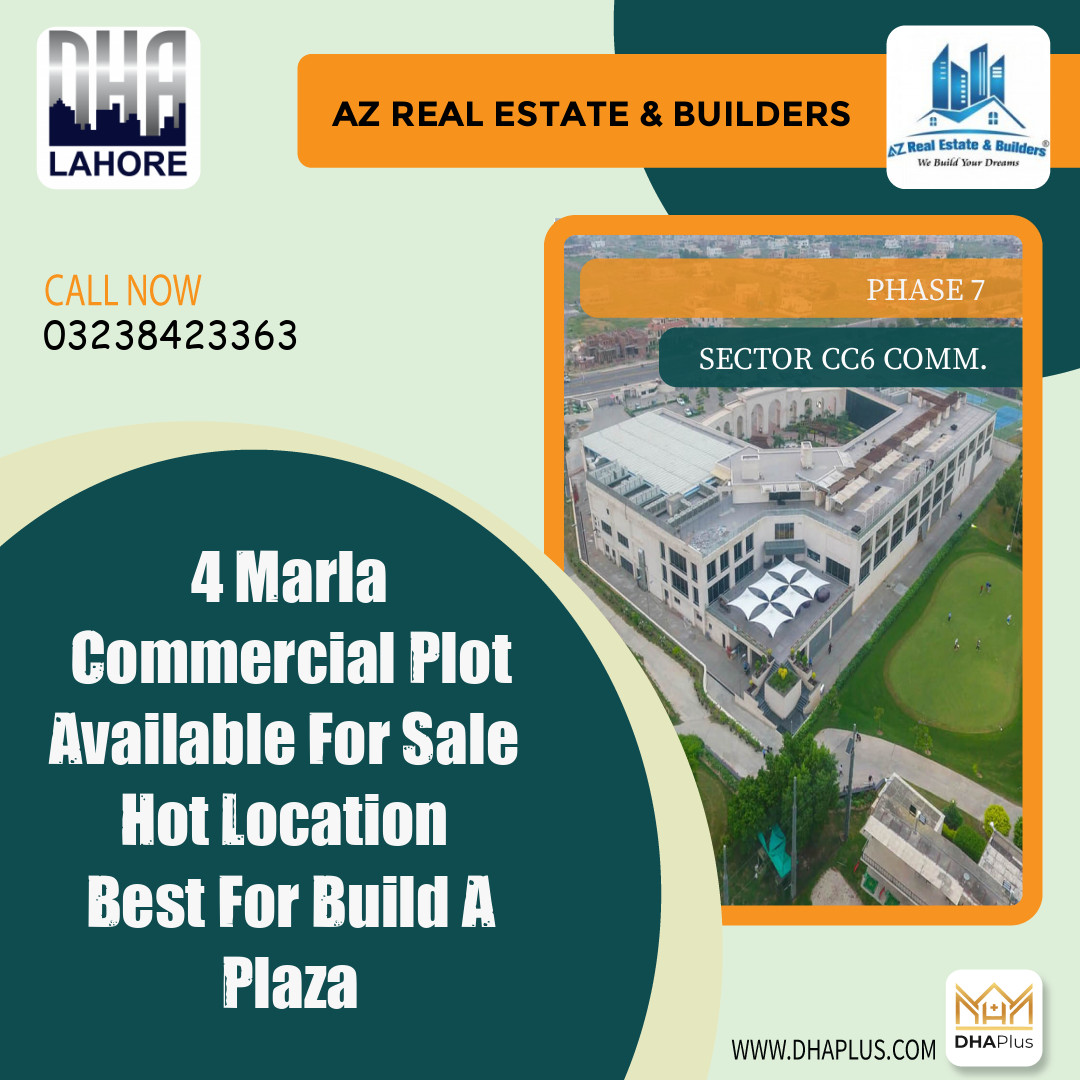 4 Marla Commercial Plot for Sale in Sector CC6 Commercial -  Phase 7, Lahore - (DP-40610)