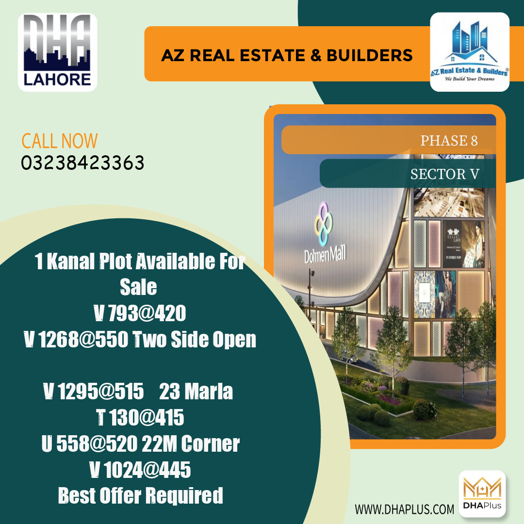 1 Kanal Residential Plot for Sale in Sector V -  Phase 8, Lahore - (DP-40624)