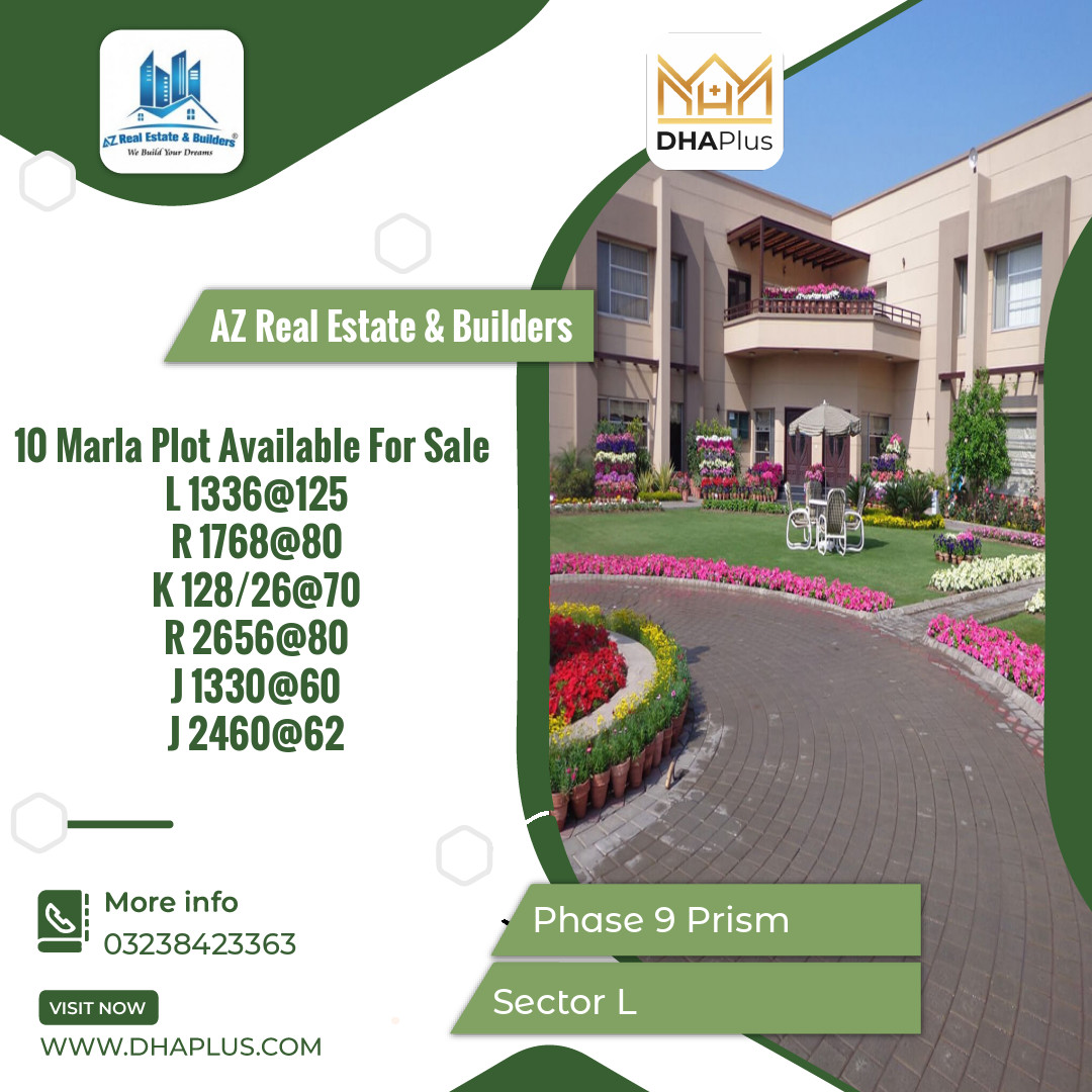 10 Marla Residential Plot for Sale in Sector L - Phase 9 Prism, Lahore - (DP-40629)