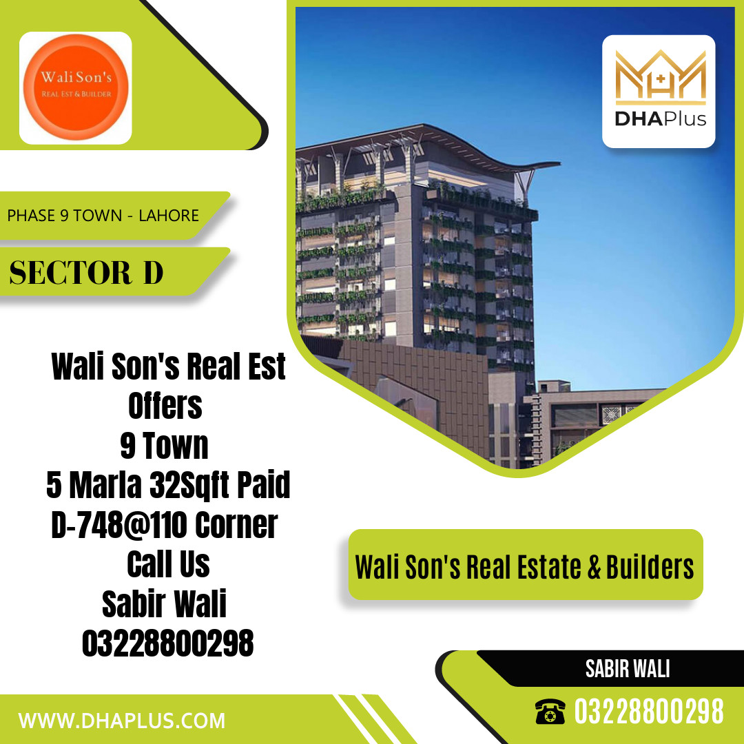 5.32 Marla Residential Plot for Sale in Sector D -  Phase 9 Town, Lahore - (DP-40643)