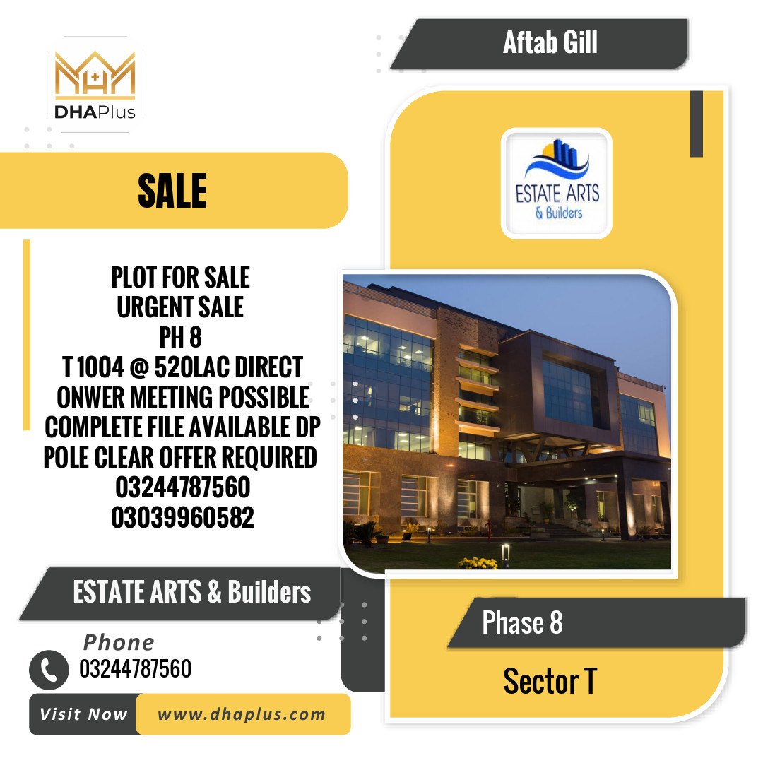 1 Kanal Residential Plot for Sale in Sector T -  Phase 8, Lahore - (DP-40667)