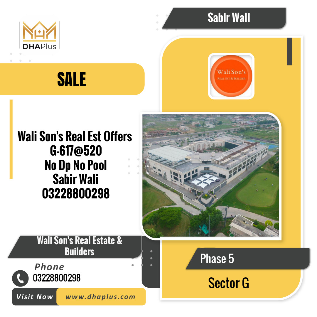 20 Marla Residential Plot for Sale in Sector G -  Phase 5, Lahore - (DP-40682)
