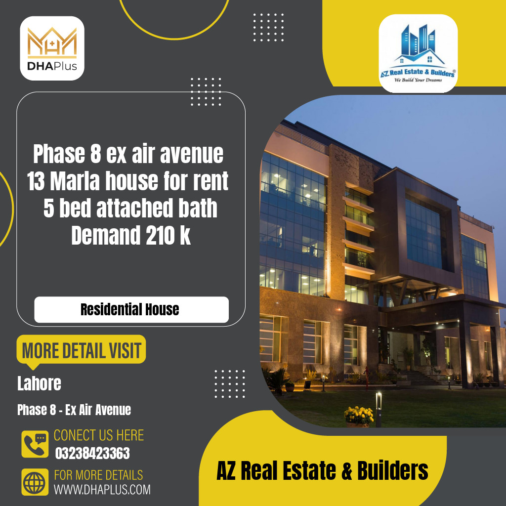 13 Marla Residential House for Rent in Phase 8 - Ex Air Avenue, Lahore - (DP-40703)