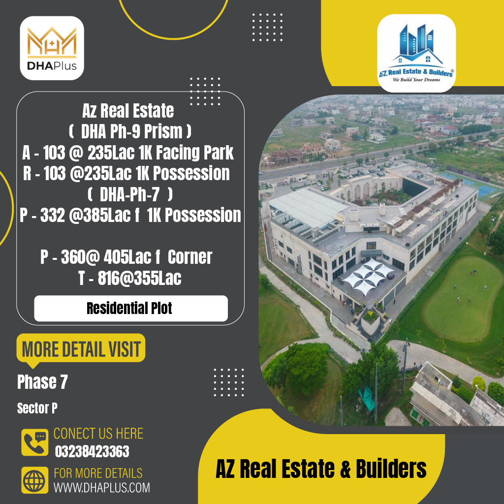 1 Kanal Residential Plot for Sale in Sector P -  Phase 7, Lahore - (DP-40705)