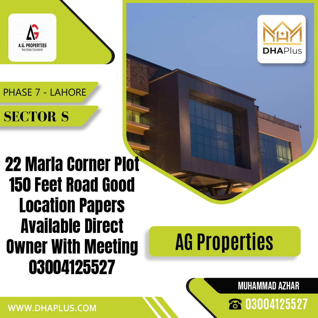 22 Marla Residential Plot for Sale in Sector S -  Phase 7, Lahore - (DP-40708)