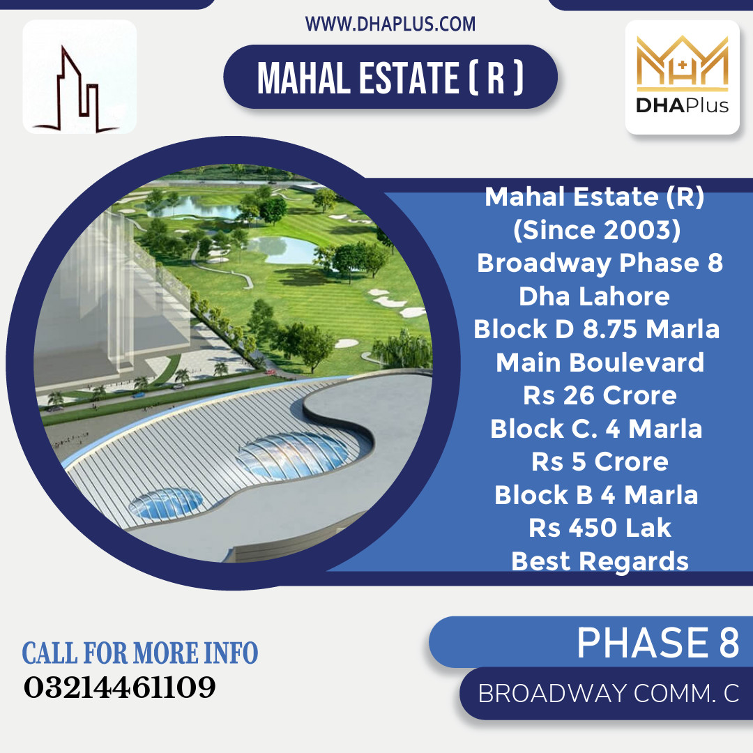 8 Marla Commercial Plot for Sale in Broadway Commercial C -  Phase 8, Lahore - (DP-40724)