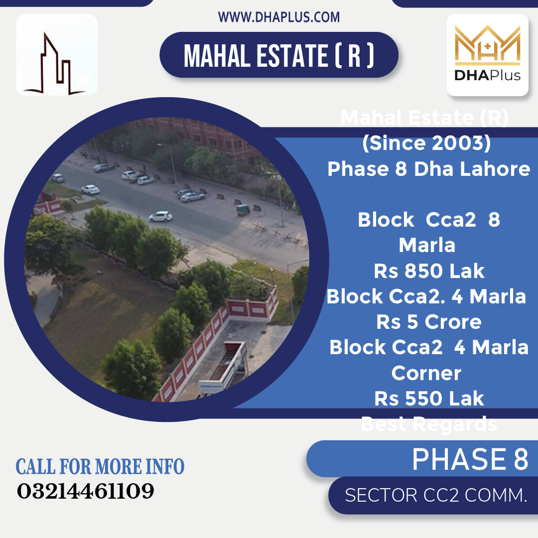 8 Marla Commercial Plot for Sale in Sector CC2 Commercial -  Phase 8, Lahore - (DP-40725)