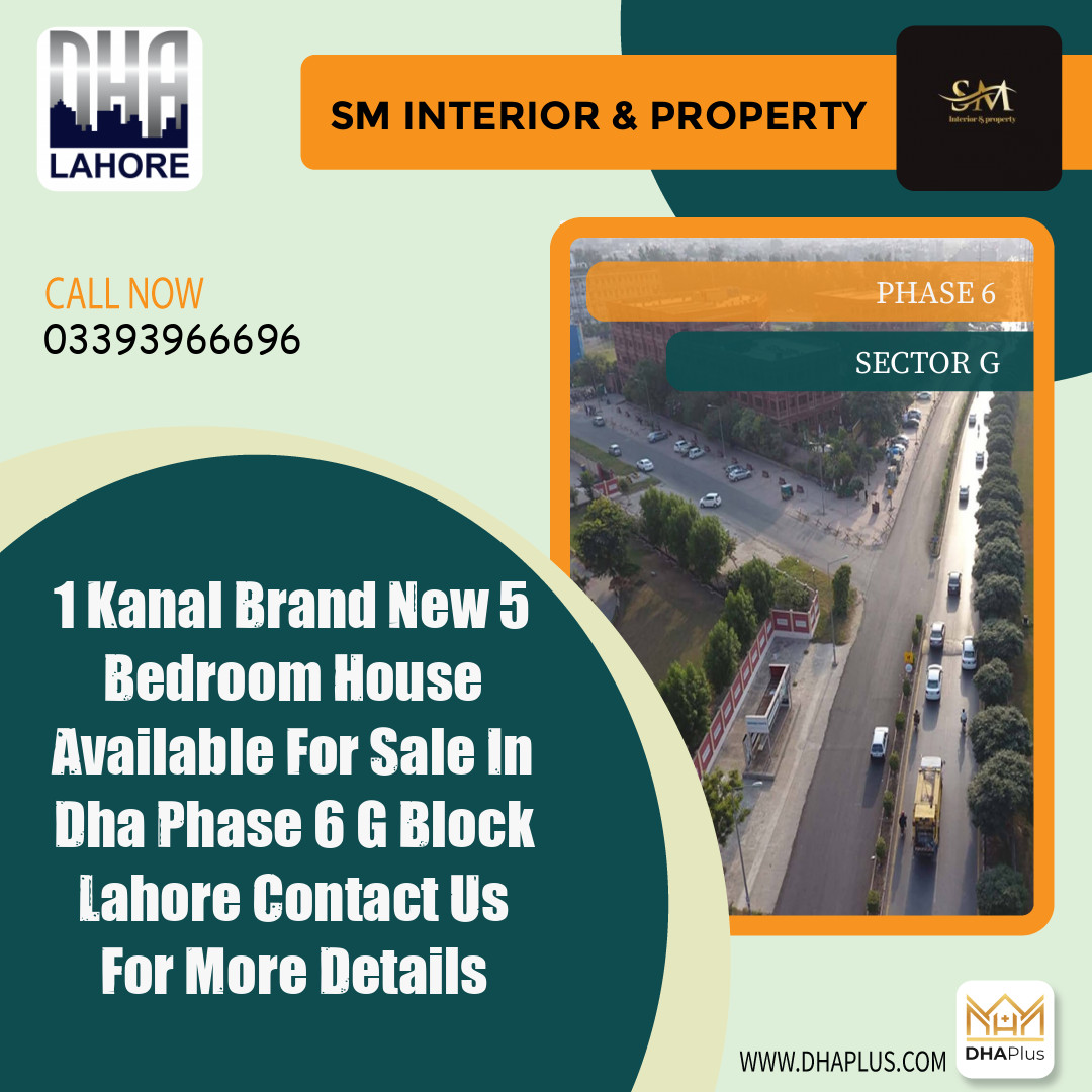 1 Kanal Residential House for Sale in Sector G -  Phase 6, Lahore - (DP-40734)