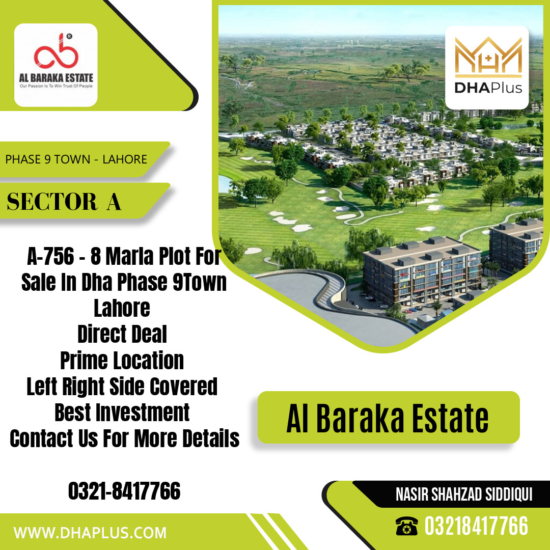8 Marla Residential Plot for Sale in Sector A -  Phase 9 Town, Lahore - (DP-40742)