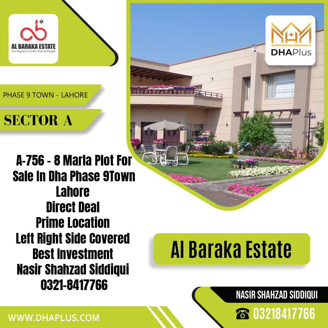 8 Marla Residential Plot for Sale in Sector A -  Phase 9 Town, Lahore - (DP-40743)