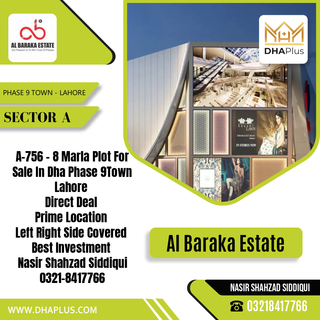 8 Marla Residential Plot for Sale in Sector A -  Phase 9 Town, Lahore - (DP-40744)
