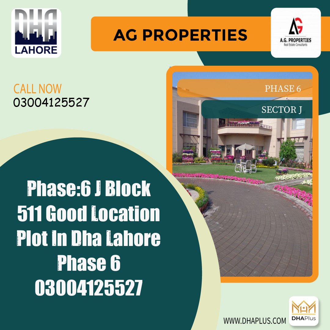 1 Kanal Residential Plot for Sale in Sector J -  Phase 6, Lahore - (DP-40755)