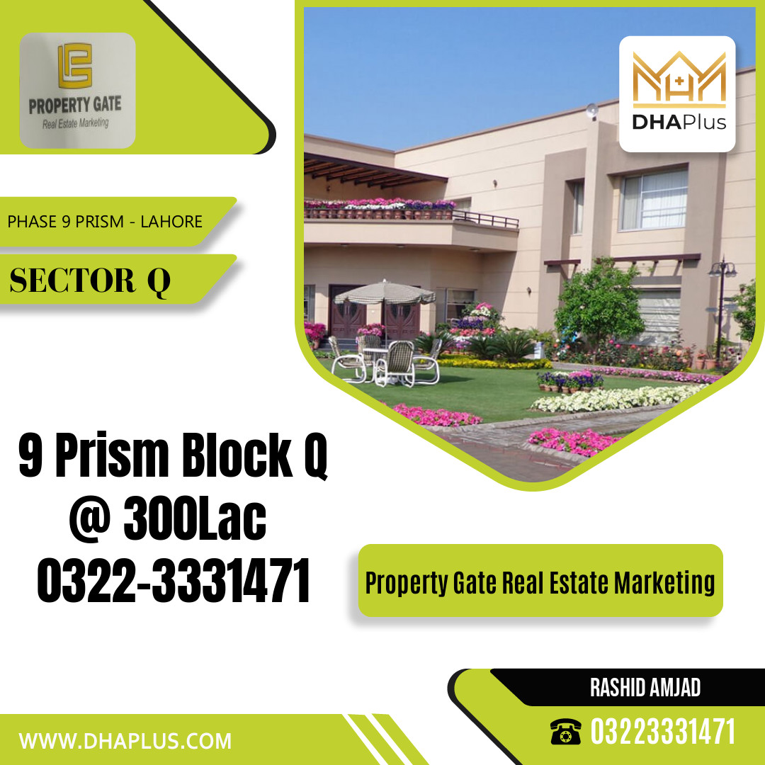 1 Kanal Residential Plot for Sale in Sector Q -  Phase 9 Prism, Lahore - (DP-40758)