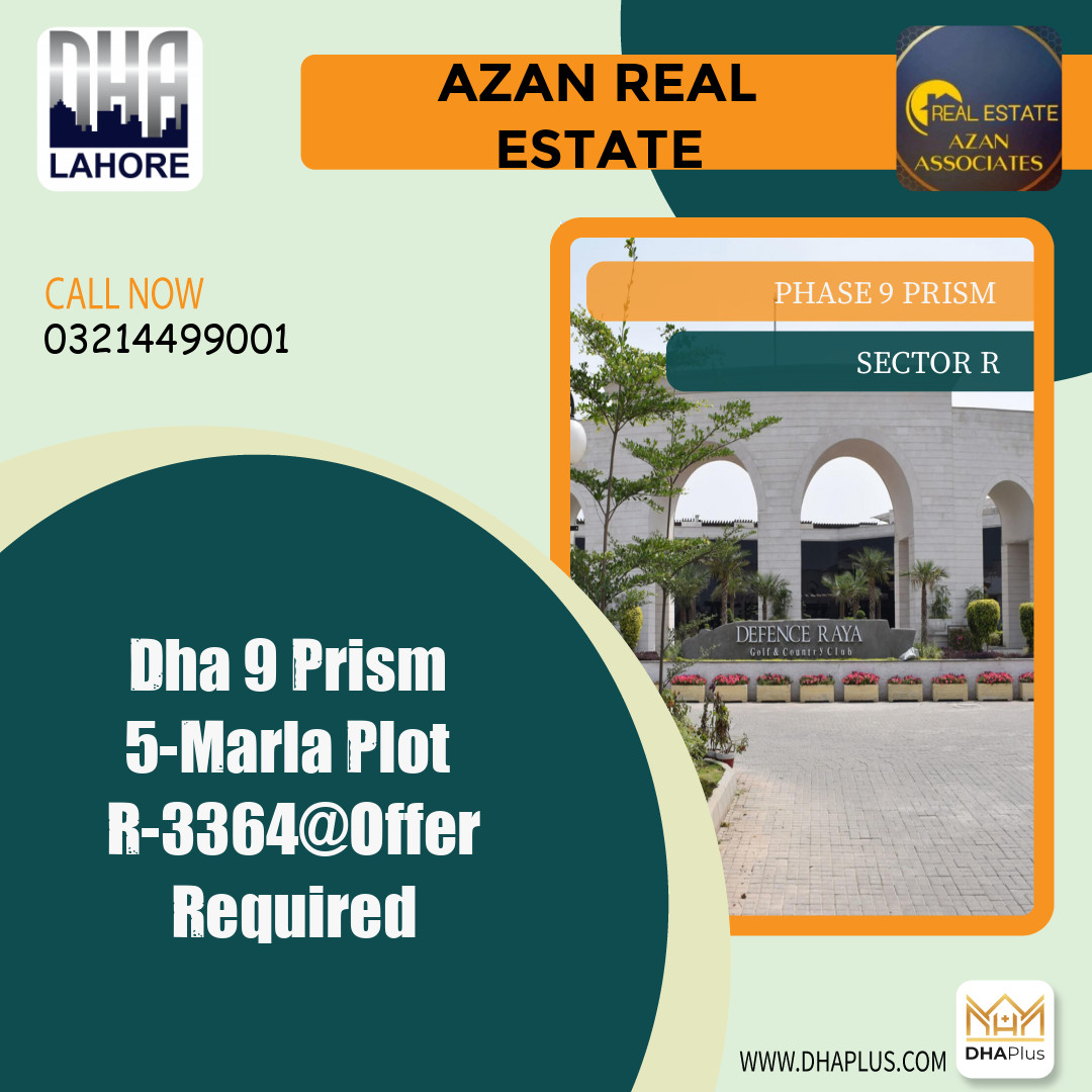 5 Marla Residential Plot for Sale in Sector R -  Phase 9 Prism, Lahore - (DP-40771)