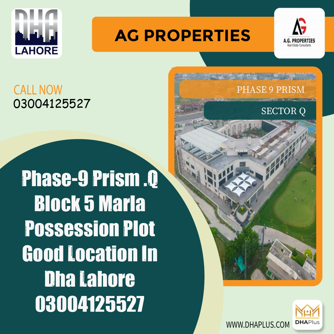5 Marla Residential Plot for Sale in Sector Q -  Phase 9 Prism, Lahore - (DP-40777)