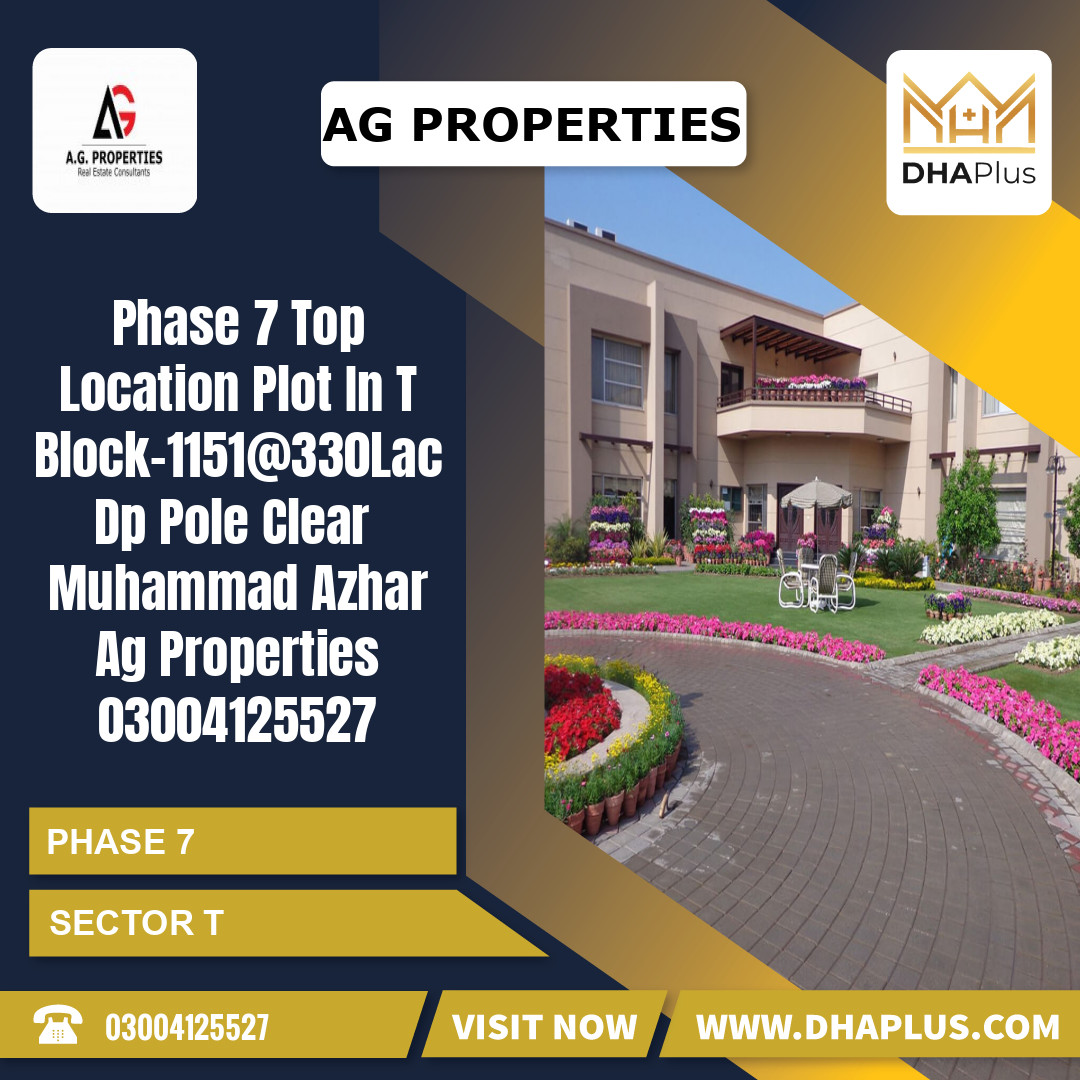 1 Kanal Residential Plot for Sale in Sector T -  Phase 7, Lahore - (DP-40793)