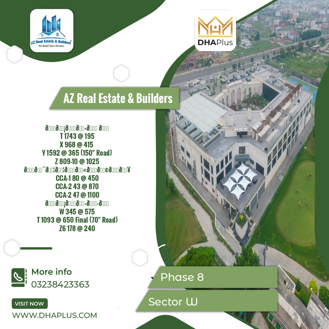 1 Kanal Residential Plot for Sale in Sector W -  Phase 8, Lahore - (DP-40798)