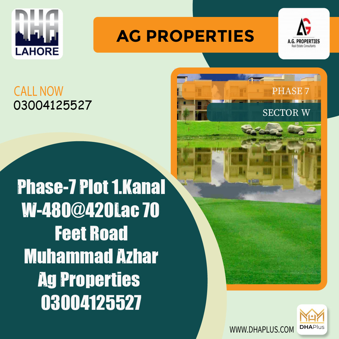 1 Kanal Residential Plot for Sale in Sector W -  Phase 7, Lahore - (DP-40799)